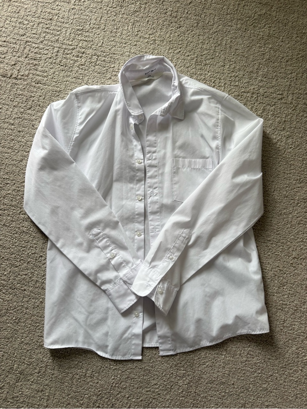 H&M White Long-Sleeve Button-Up Dress Shirt